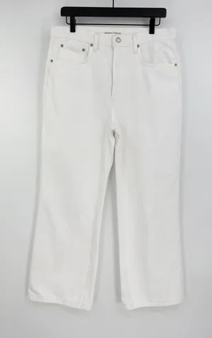 DENIM FORUM *Flawed The Farrah Hi-Rise Wide Leg Jean White 30 thumbnail 1