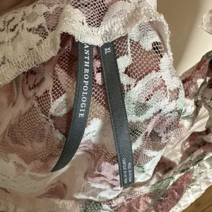 Anthropologie Top XL Sheer Long Sleeve Pullover Stretchy Floral Ruffle Coquette thumbnail 3