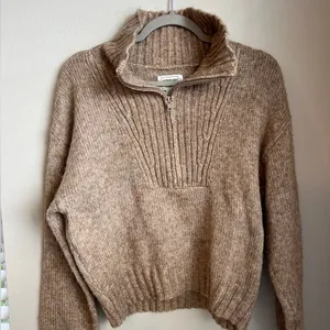 American Eagle Tan Half-Zip Sweater thumbnail 1