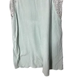 O’Neill Sage Green Crochet Tunic Top Size L thumbnail 3
