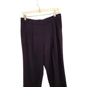 Babaton Dark Navy Blue Pull On Mid Rise Satin Lounge Parker Palazzo Pants Size 6 thumbnail 3
