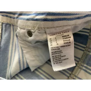 American Eagle Women's Light Blue & White Jeans thumbnail 4