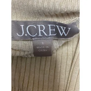 J.Crew Women's Cream Ribbed Knit Turtle Neck Long Sleeve Crop Sweater Top Sz S thumbnail 5