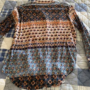 Free People Caravan Block Print Button Front Blouse Top S thumbnail 5