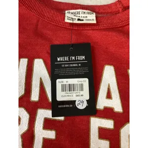Where I'm From Sundays‎ Are For The Faithful Red Cropped Sweatshirt Medium NEW thumbnail 5