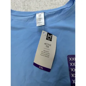 Members Mark Womens Active Tee XXL‎ Blue Short Sleeve Moisture Wicking Relax Fit thumbnail 3