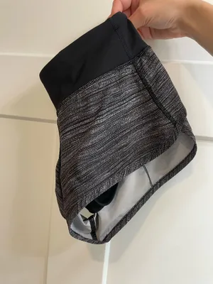Lululemon Speed Shorts in Heathered Black / Grey thumbnail 7