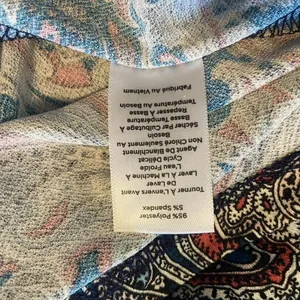 TALBOTS Teal‎ Paisley Stretch Shirred Blouson Midi Dress Size L Large Classic thumbnail 8