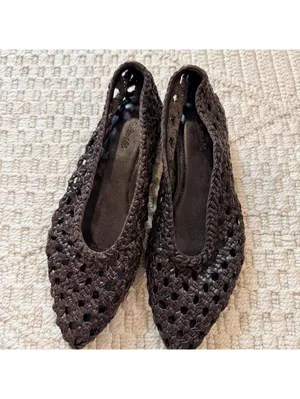 Madewell The Ruth Ballet Flat in Woven Leather thumbnail 3