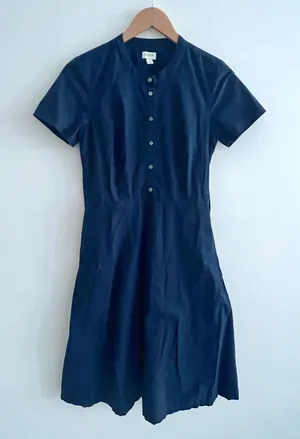 J. Crew dress size 4 blue short sleeve button up midi thumbnail 1