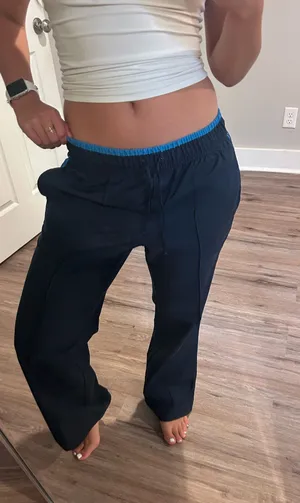 St. John's Bay Vintage blue and navy track pants thumbnail 1