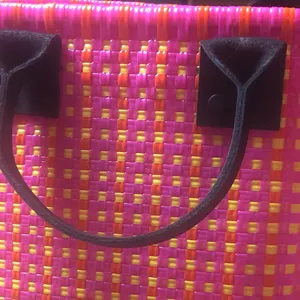 Truss Handwoven Tote | Hand Bag Pink Orange Yellow Bag thumbnail 4