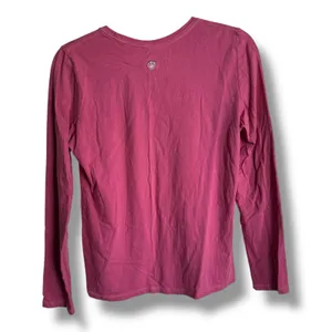 Life is Good Womens Small Long‎ Sleeve Mauve Pink Tee Fish thumbnail 4