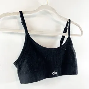 Alo Yoga Pointelle Sweater Be Mine Bra Bralette Black Small thumbnail 7