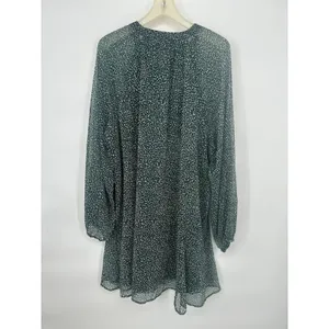 Joie Balloon Sleeve‎ Mini Dress Green Arctic Animal Spot Size XXL Chiffon Flowy thumbnail 7