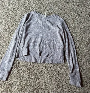 Aeropostale Heather Grey Cropped Crewneck Sweater thumbnail 1