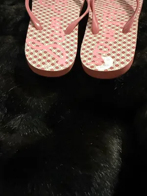 Sam Edelman flip-flops pink geometric pattern and gold-tone logo charms 7 8 thumbnail 4
