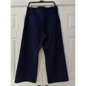 Maeve The Colette Navy Blue Wide Leg Cropped Pants Size 34 High Rise Pockets thumbnail 2