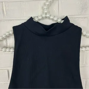 Princess Polly Black Ribbed Mock Neck Compression Stretch Crop Top L/XL thumbnail 3