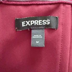 Express Velvet Strapless Midi Dress M Burgundy Draped Sweetheart Cocktail thumbnail 6
