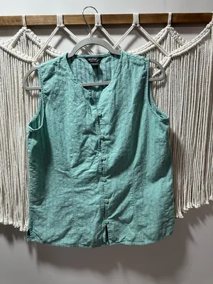 Woolrich Seafoam Green Sleeveless Button Tank Top thumbnail 4