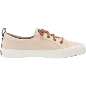 SPERRY Crest Vibe Oat Beige Linen Sneaker Cowhide Leather Laces ~ Women's Size 8 thumbnail 2
