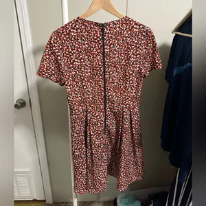 Red White Blue Heart Cheetah Print Mini Short Sleeve Dress size XS thumbnail 6