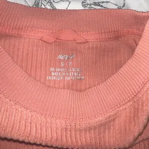 Aerie Rib Oversized Sweatshirt Peach thumbnail 4