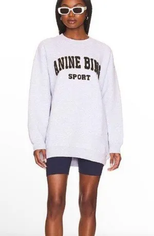 ANINE BING Sport Tyler Sweatshirt Heather Grey Size Large NWT ( SOLD OUT) thumbnail 1