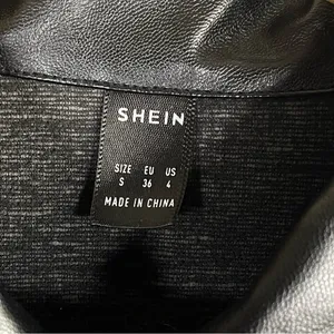 SHEIN Small Faux Leather Button Jacket Retro Classic Classy City Style Collared thumbnail 4