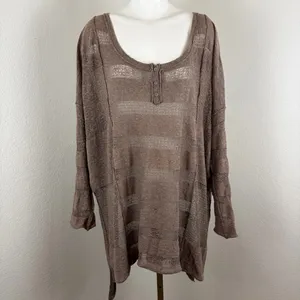 Free People Wild horses brown Henley tunic top thumbnail 2
