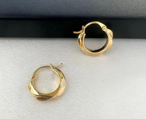 Small Twisted Gold Hoop Earrings for Women thumbnail 3
