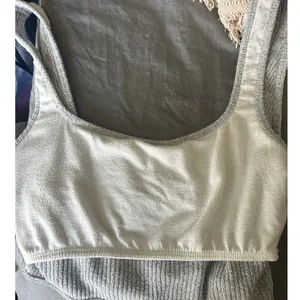 Abercrombie Gray Ribbed Crop Top - Small thumbnail 4