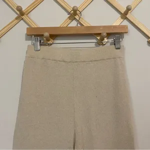 White Fox Beige Flare Leg Pull On Lounge Pants size Medium thumbnail 2