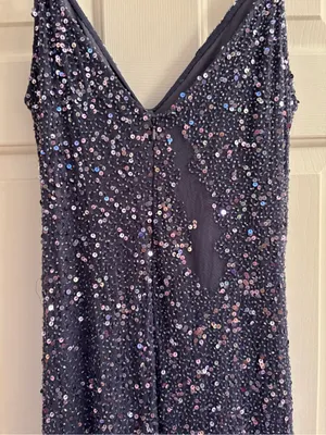 MARINA Sequin Evening Dress Blue Size L thumbnail 3