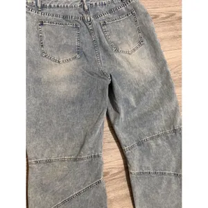Strapless Wide Leg Denim Jumpsuit Size L‎ Light Wash Blue Seam Detail Y2K Romper thumbnail 15