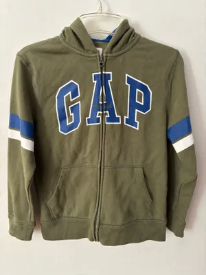 Gap Olive Green Zip Up Hoodie thumbnail 1