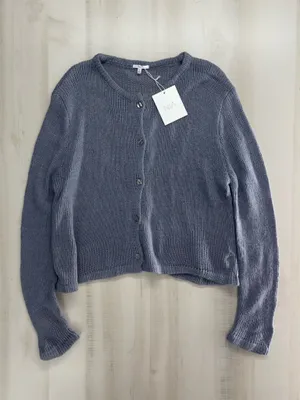 nwt NIA revolve knit grayish blue soft cardigan sweater L thumbnail 6
