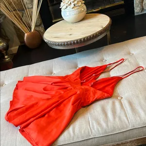 Rumor Boutique Orange Pleated Romper Size Small thumbnail 14