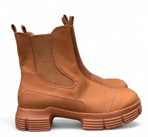 Brown Lugged Chunky Platform High Top Combat Grunge Military Biker Boots Round Toe Y2K US Women 8 thumbnail 1