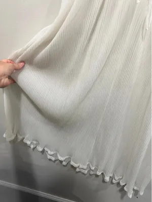 Vintage 1950s Rhythm Lingerie Sheer Pleated Lace Nightgown 34 thumbnail 5