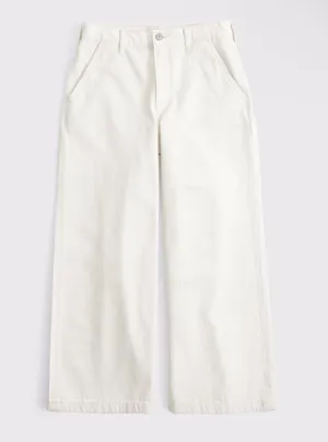 A&F Cream wide leg jeans thumbnail 1