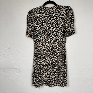 Something Navy Revolve Animal Print Button Down Sun Dress Womens XS Cream Brown thumbnail 14