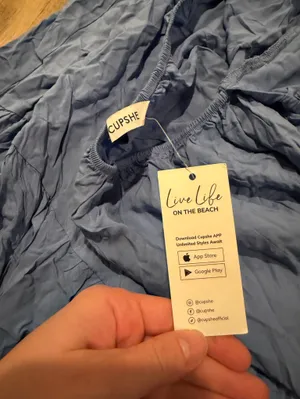 NWT Cupshe Strapless Looking Good Blue Mini Dress XL thumbnail 5