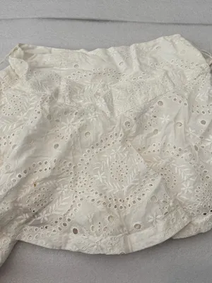 Tularosa White Eyelet Tie-Waist Women's Shorts thumbnail 2