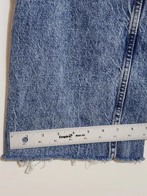Zara High Waist Straight Leg Distressed Cut-off Jeans Size 4 thumbnail 7