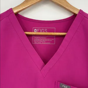 FIGS Catarina One Pocket Scrub Top in Pink Women’s Size Medium thumbnail 3