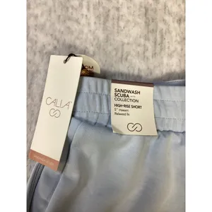 CALIA Womens Sandwash Scuba Cargo Shorts Pale Blue‎ High Rise XS WAX15207 thumbnail 5