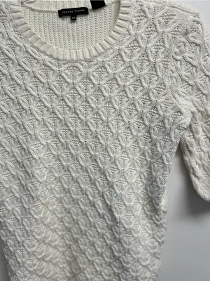 Jeanne Pierre Ivory Fisherman’s Cable Knit pullover sweater thumbnail 2