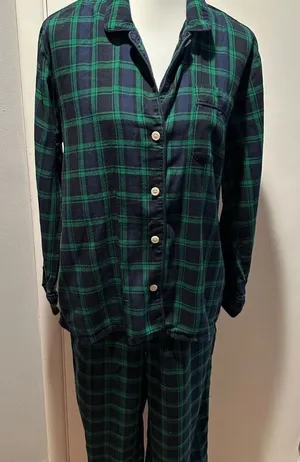 J Crew Women Pajamas Green Black -‎ Size S. thumbnail 1
